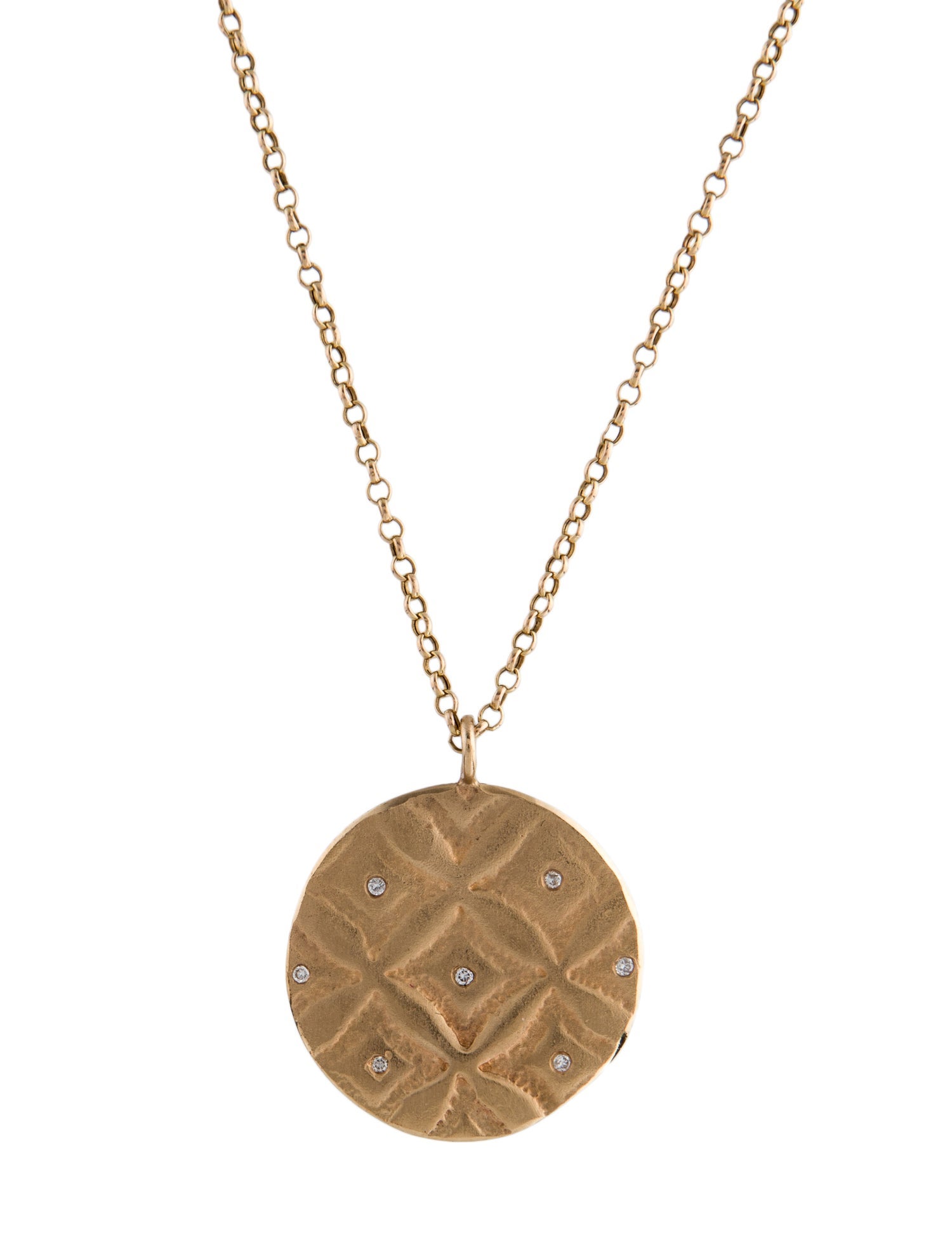 Page Sargisson 10K Diamond Disc Pendant w/ Unbranded Necklace