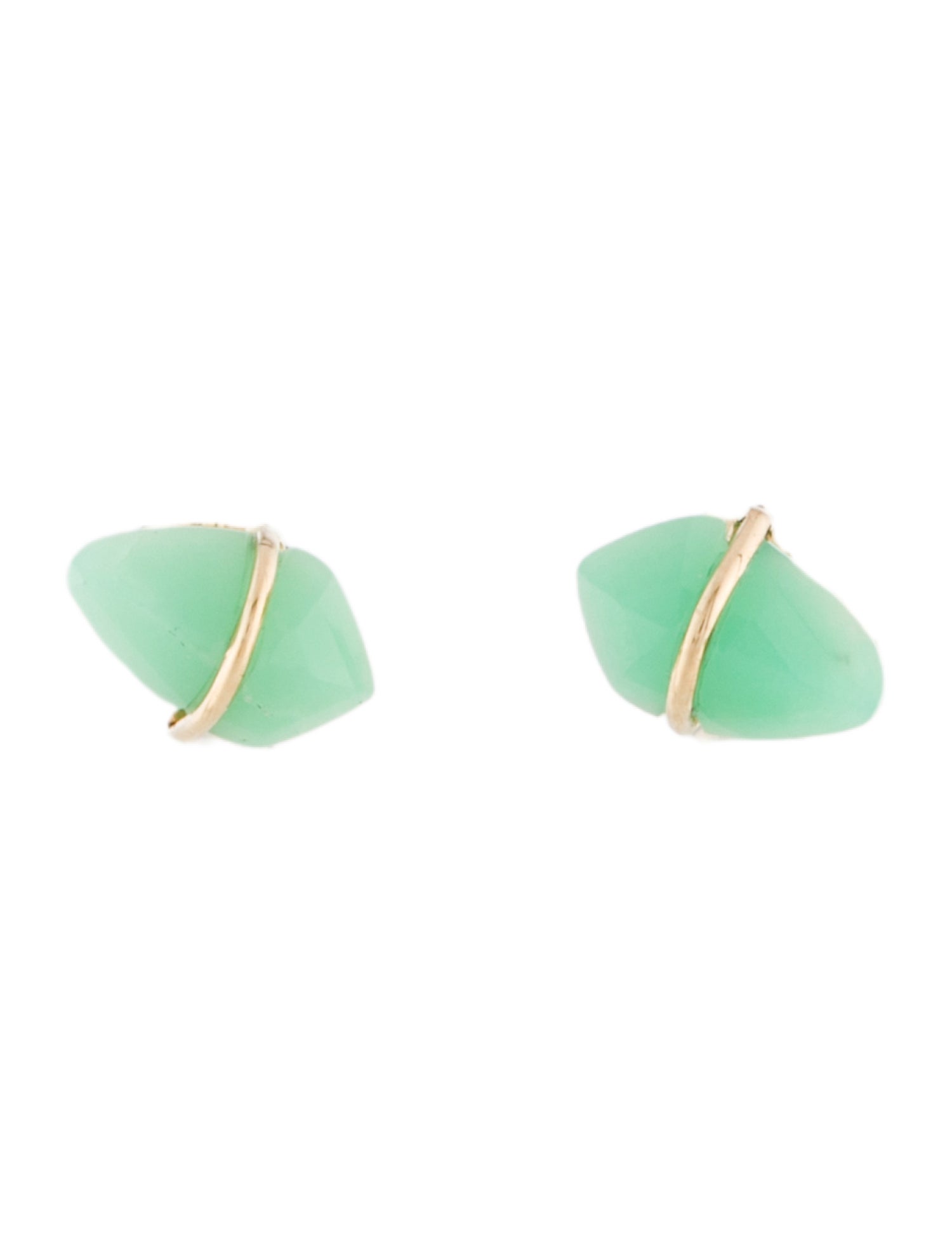 Page Sargisson 10K Chrysoprase Kite Stud Earrings
