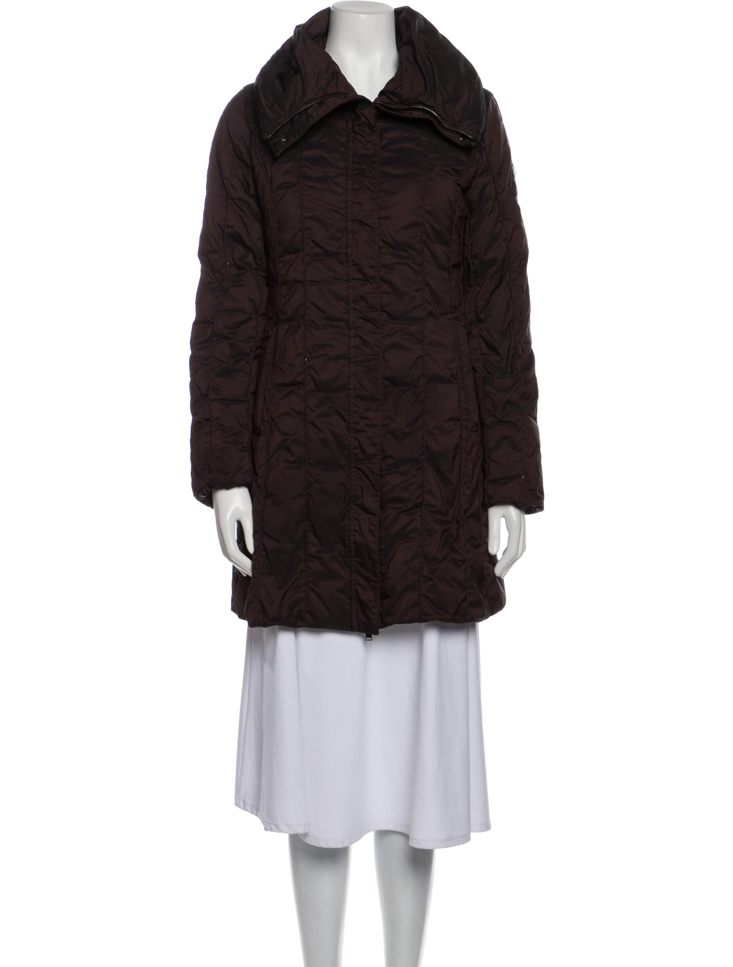 Post Card Mock Neck Puffer Coat Brown Coats, Clothing PSC20103 The RealReal
