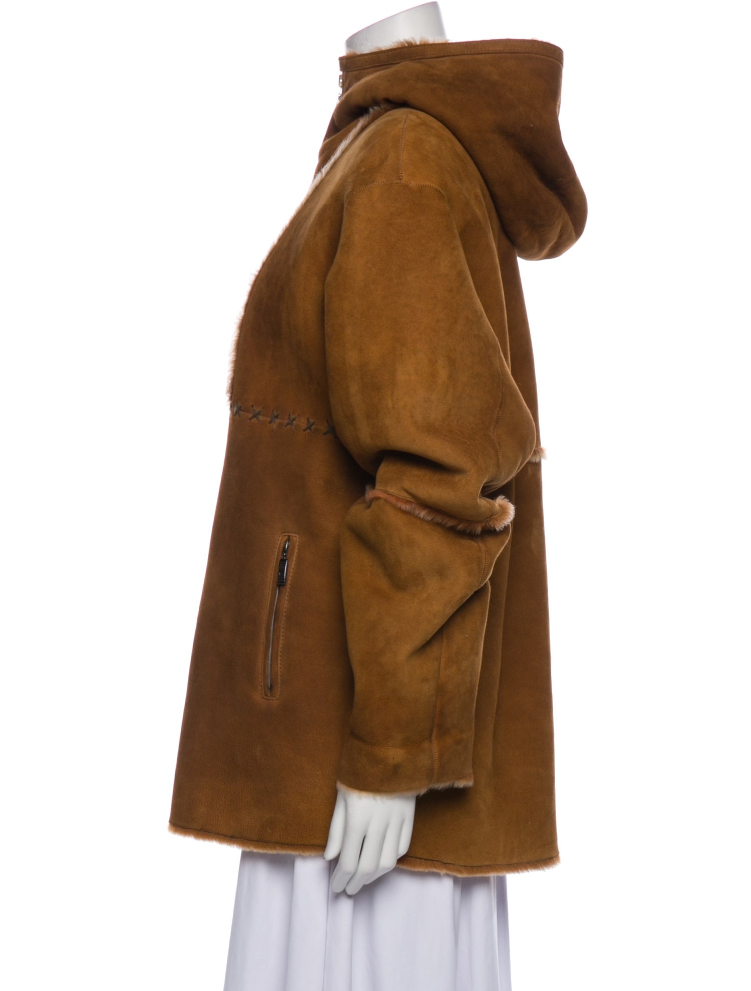 Post Card Shearling Fur Coat