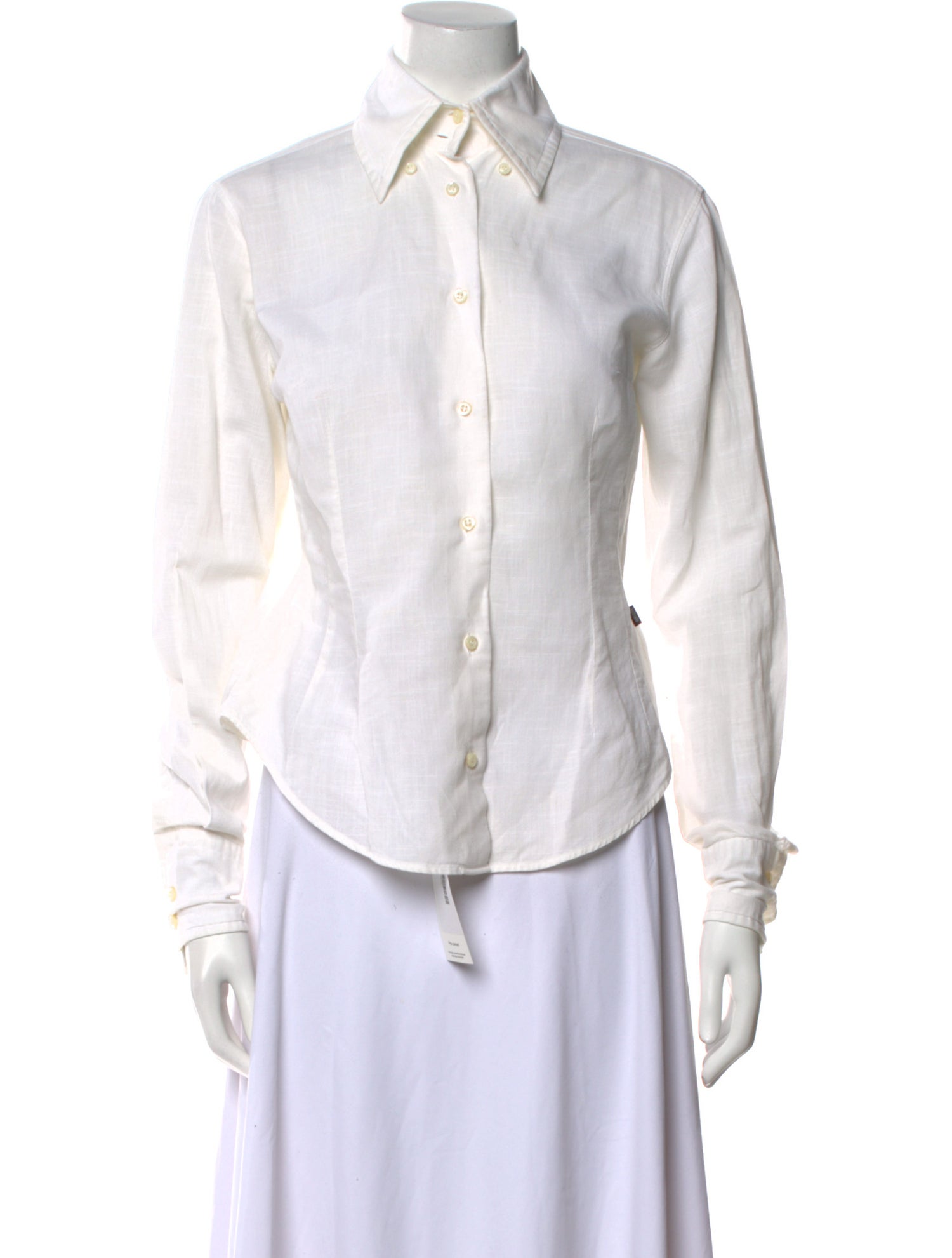 Post Card Long Sleeve Button-Up Top