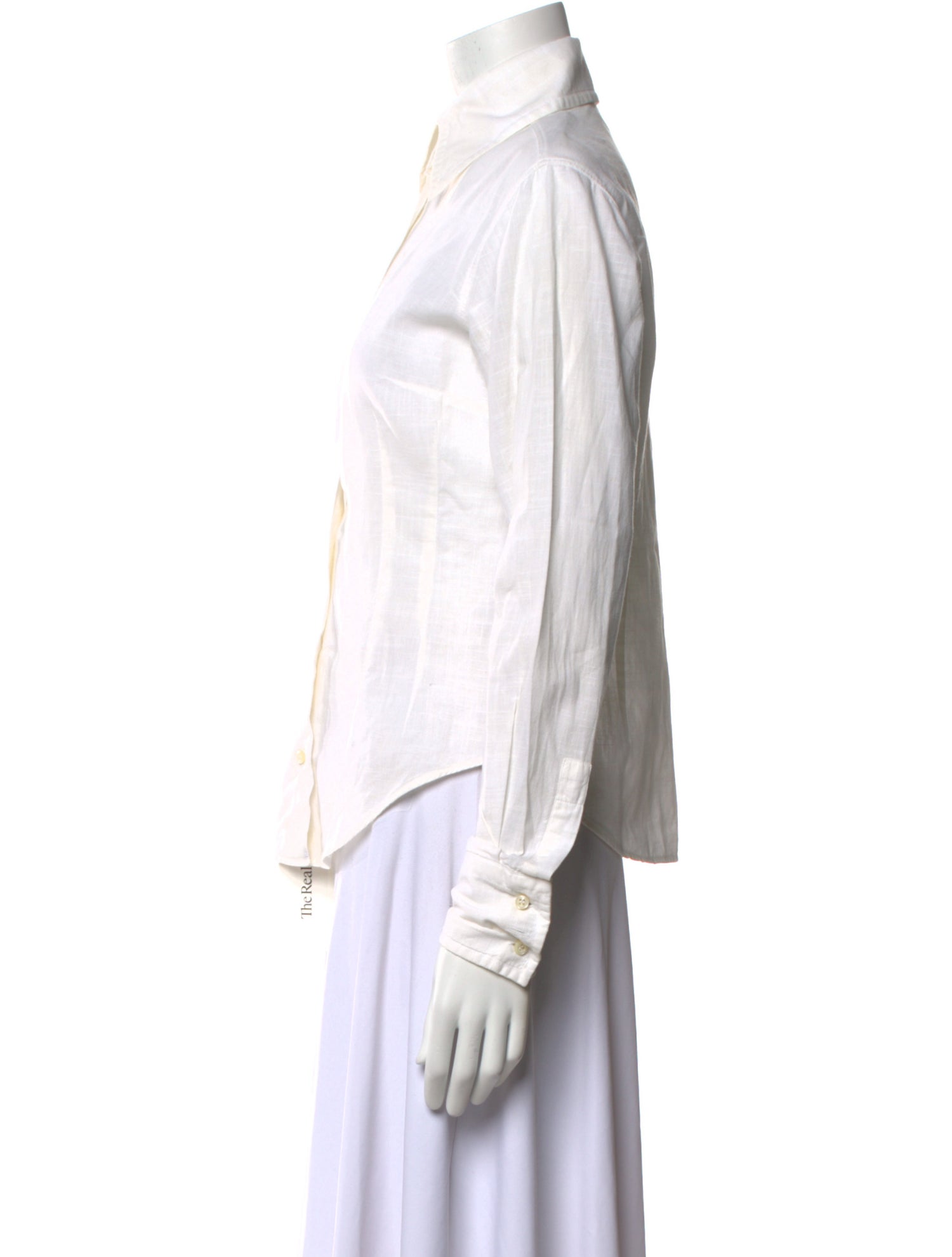 Post Card Long Sleeve Button-Up Top