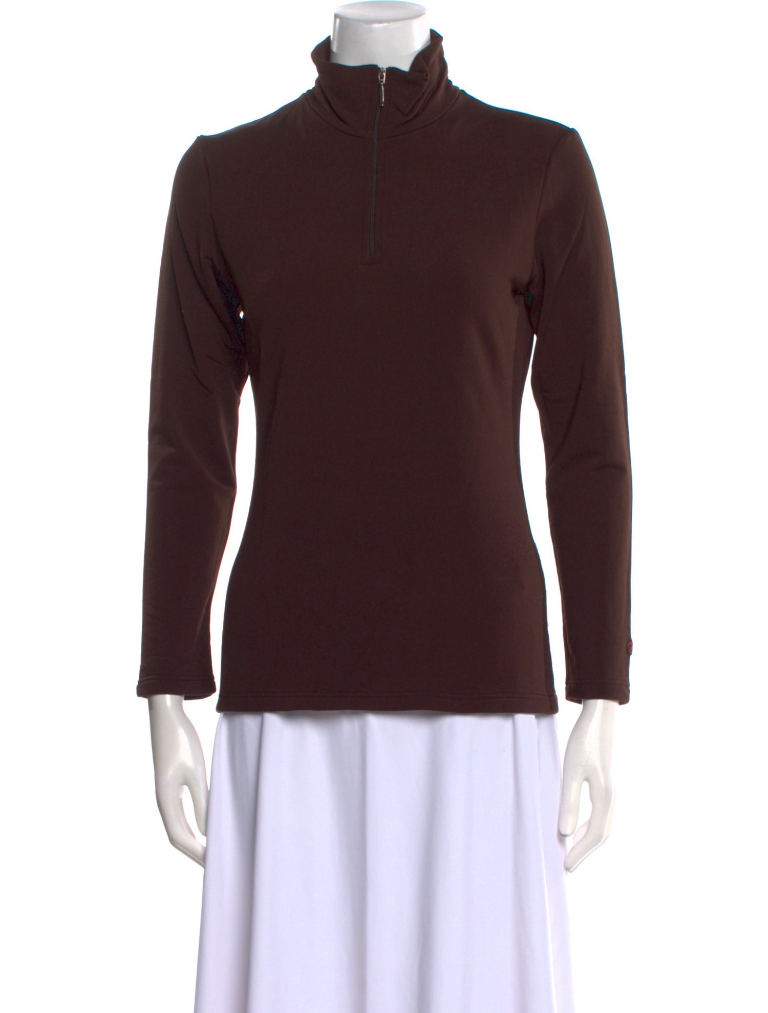 Post Card Mock Neck Three-Quarter Sleeve Sweatshirt