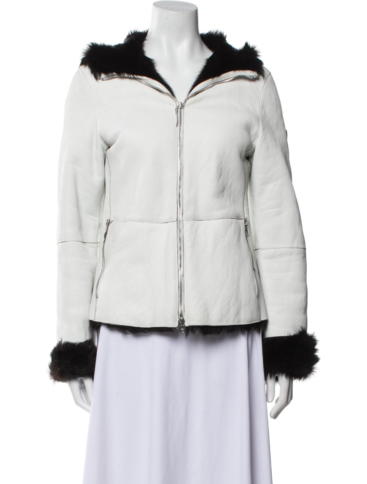 Post Card Lamb Leather Faux Fur Jacket