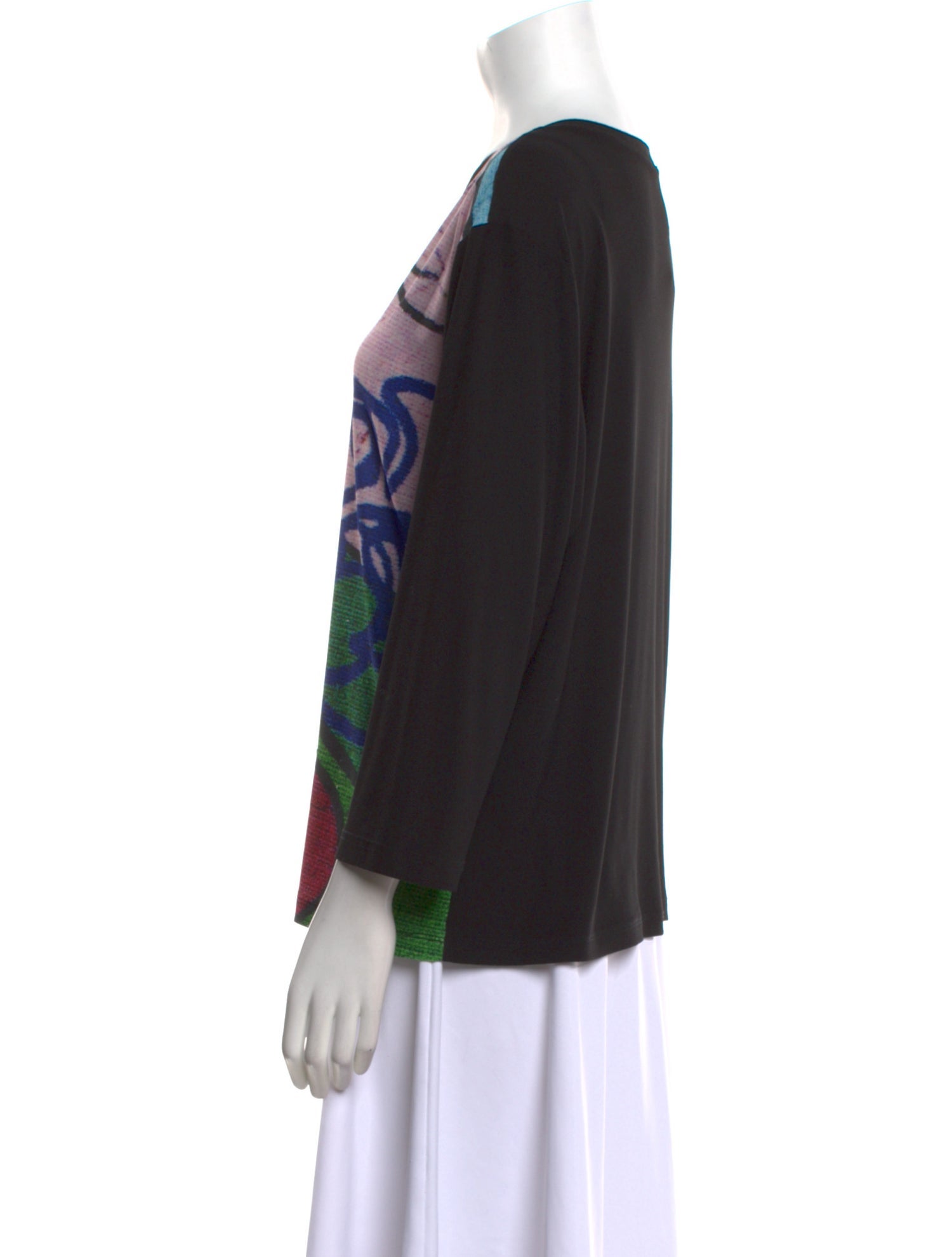 Post Card Printed V-Neck Blouse