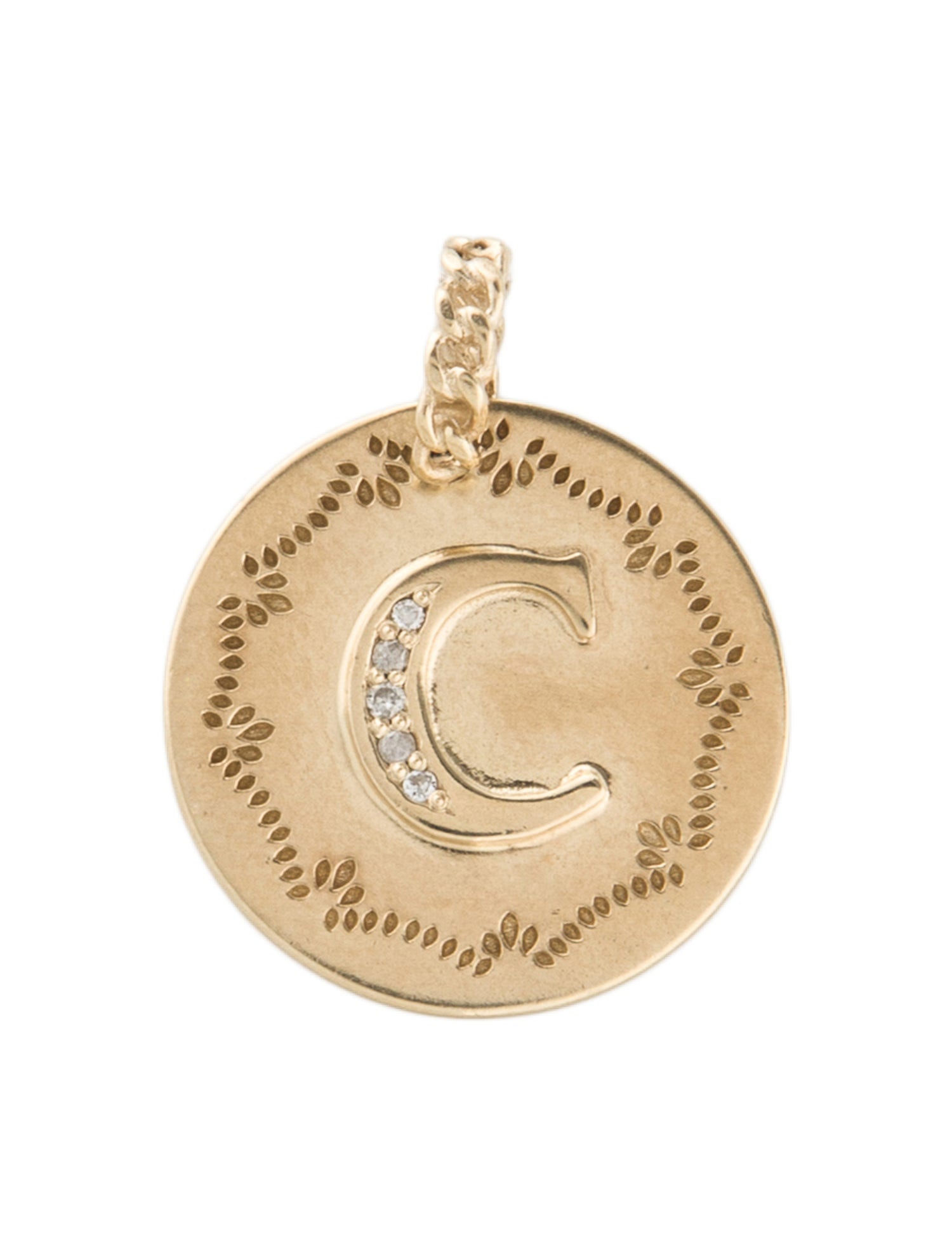 Pascale Monvoisin 9K Diamond 'C ' Alphabet Pendant