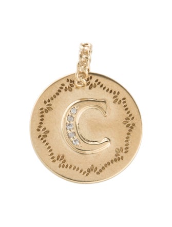 Pascale Monvoisin 9K Diamond 'C ' Alphabet Pendant
