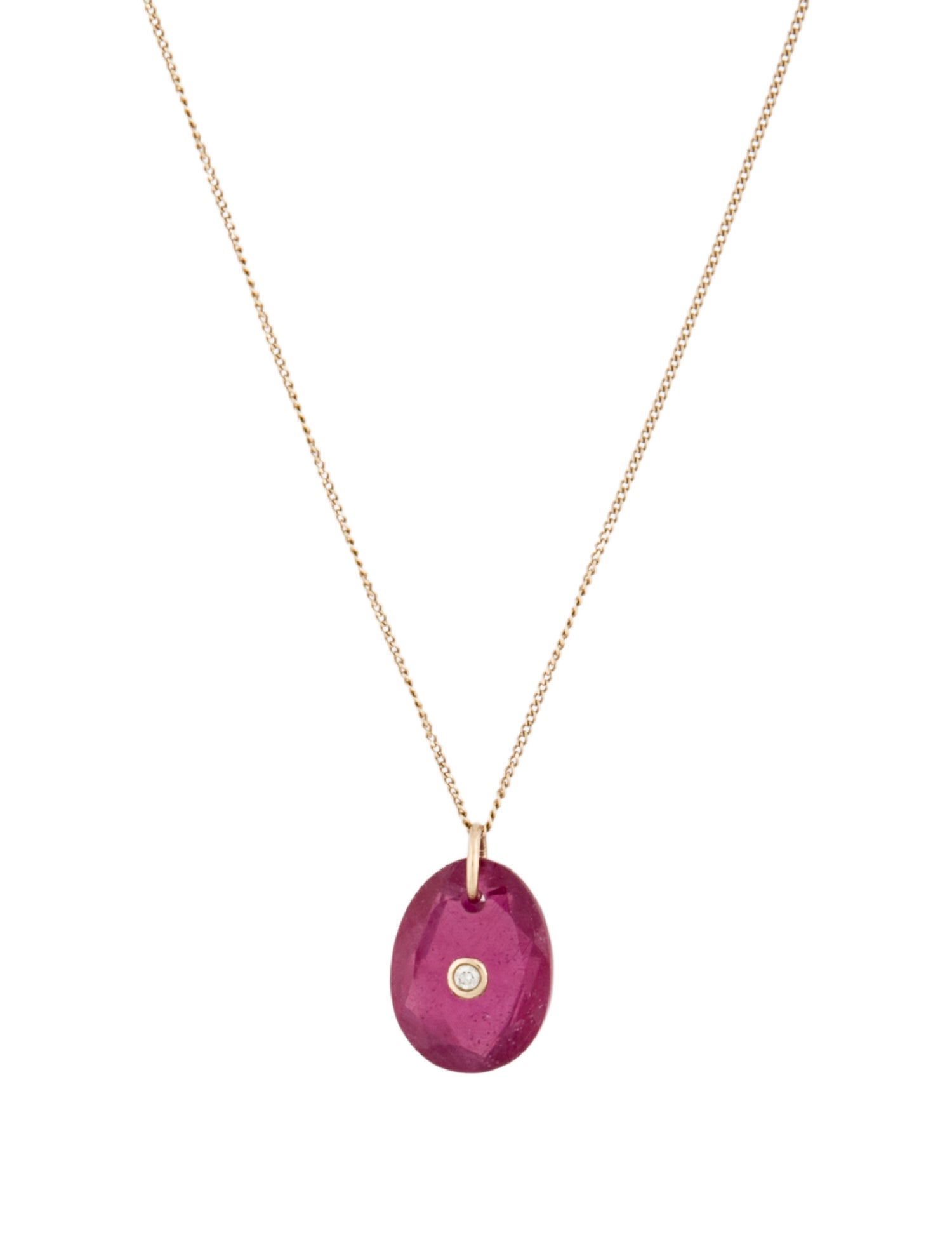 Pascale Monvoisin Glass-Filled Ruby & Diamond Orso Pendant Necklace