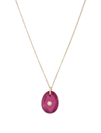 Pascale Monvoisin Glass-Filled Ruby & Diamond Orso Pendant Necklace