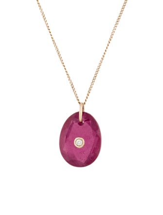 Pascale Monvoisin Glass-Filled Ruby & Diamond Orso Pendant Necklace