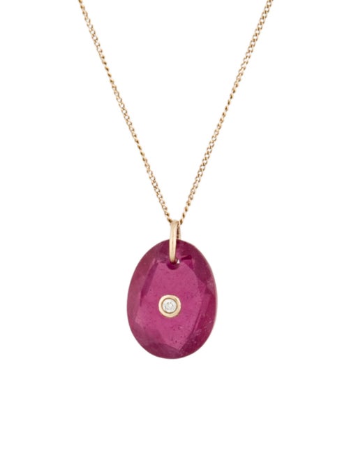 Pascale Monvoisin Glass-Filled Ruby & Diamond Orso Pendant Necklace