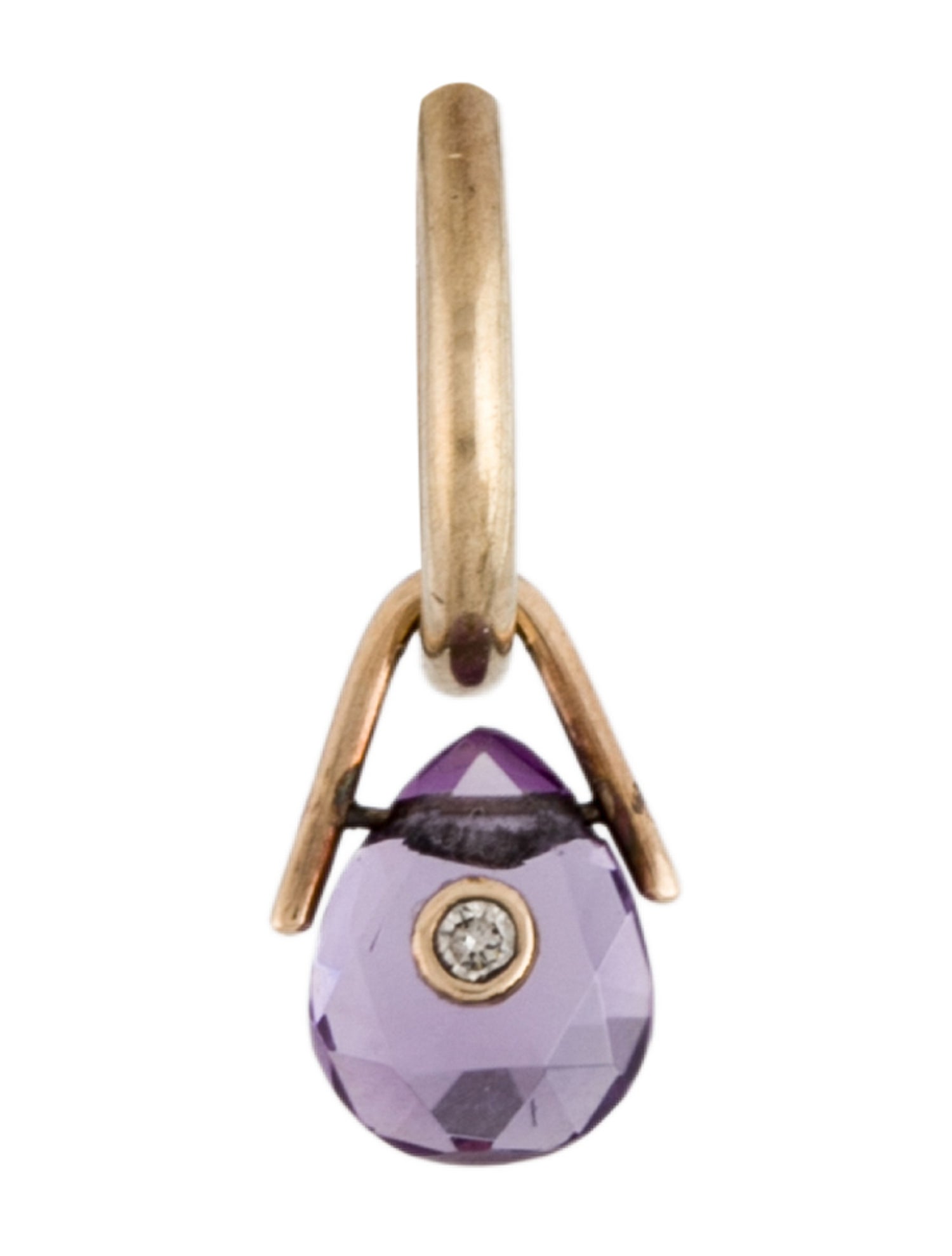 Pascale Monvoisin 9K Amethyst & Diamond Orso Single Drop Earring