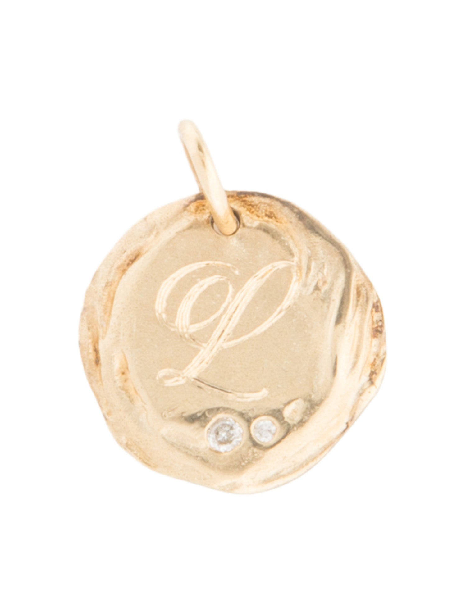 Pascale Monvoisin 9K Diamond 'L' Alphabet Charm