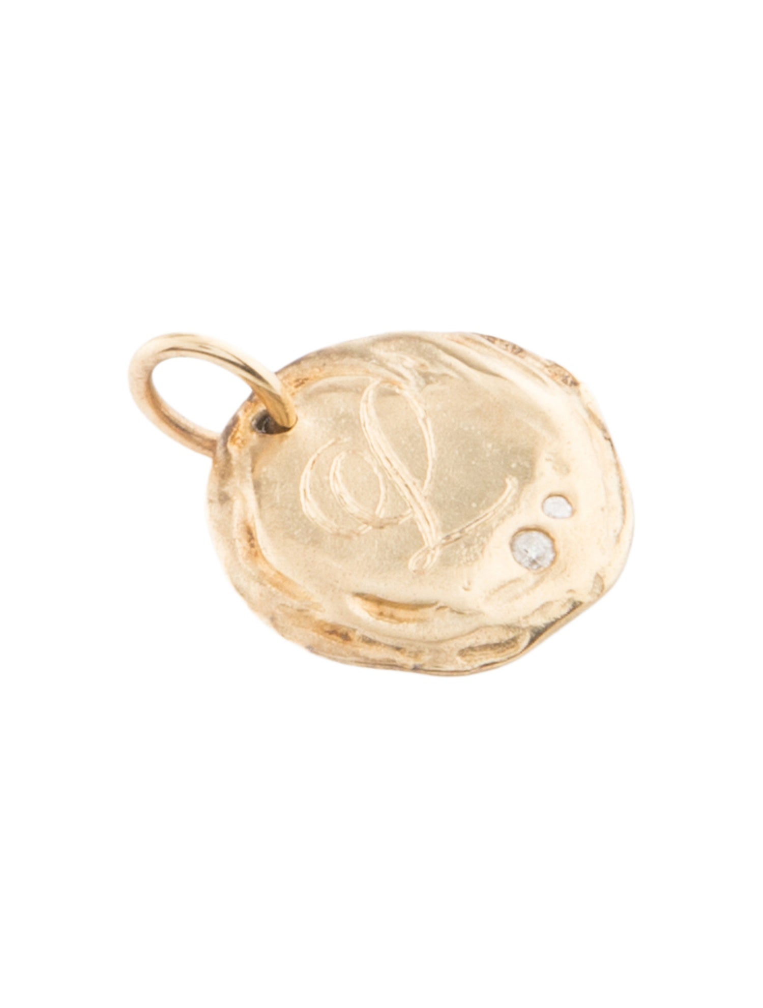 Pascale Monvoisin 9K Diamond 'L' Alphabet Charm