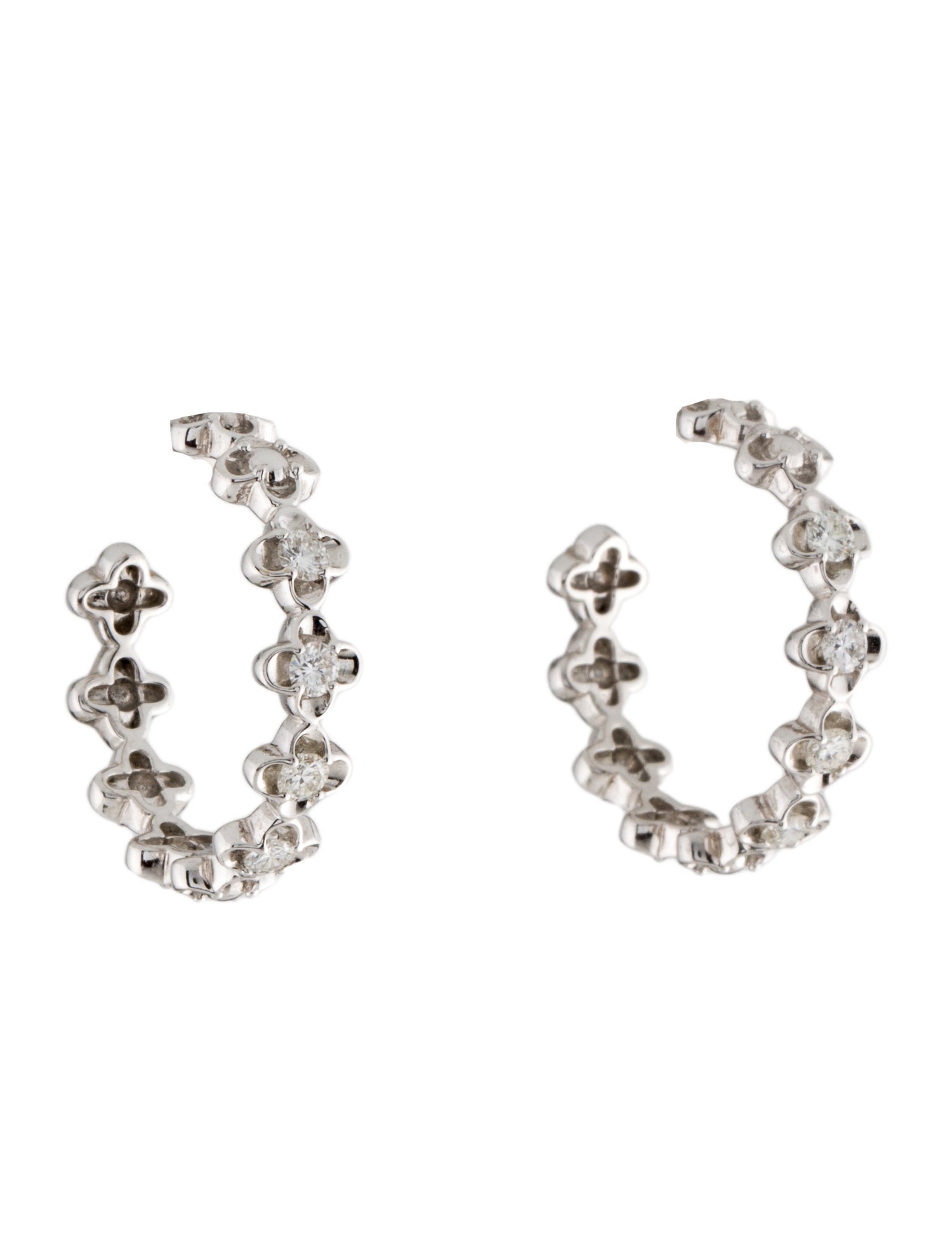 Peter Storm 18K Diamond Clover Hoop Earrings