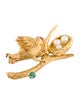 Peter Lindeman 18K Pearl, Emerald & Ruby Bird Nest Brooch