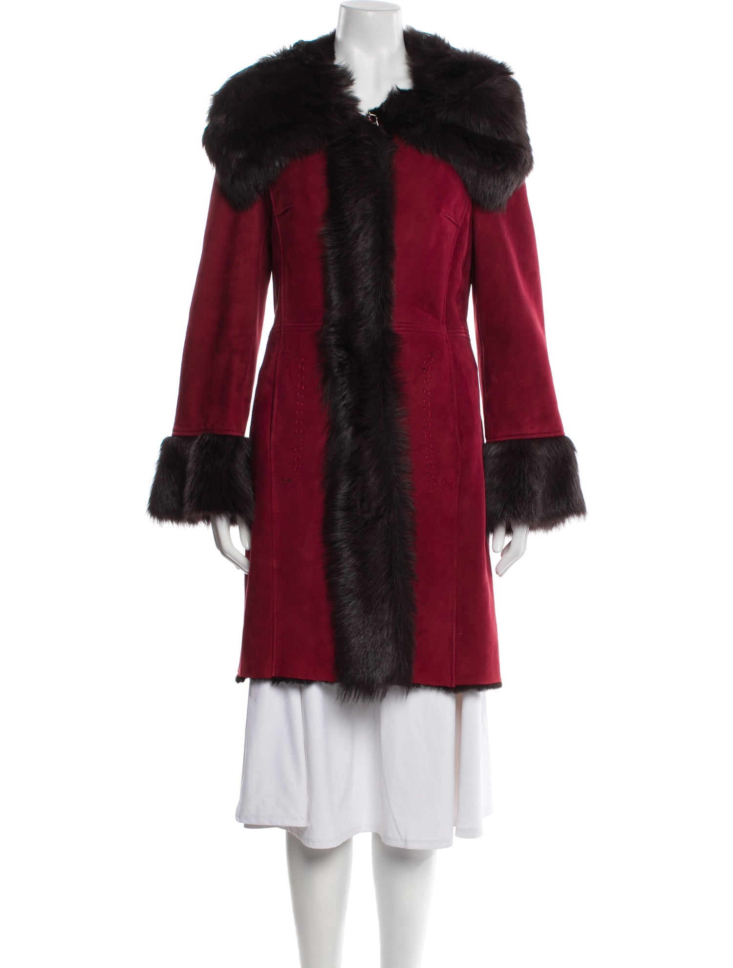 Pashaveneto Shearling Printed Faux Fur Coat