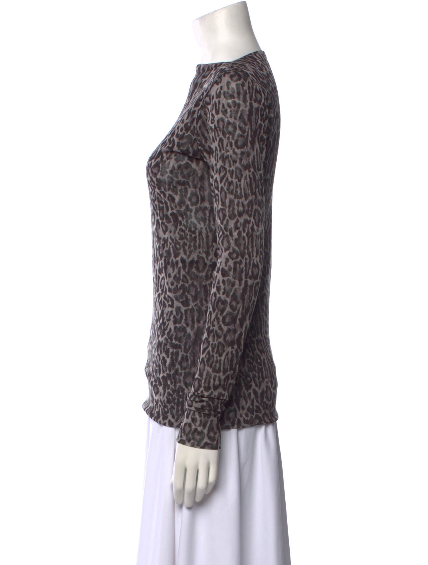 Peter Cohen Animal Print Bateau Neckline Top