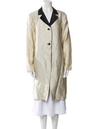 Peter Cohen Silk Colorblock Pattern Coat