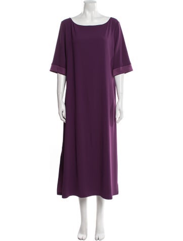 Pre-owned Peter Cohen Scoop Neck Long Dress In Purple