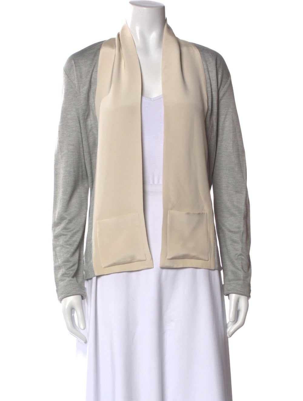 Peter Cohen Colorblock Pattern Open Front Sweater - image 1