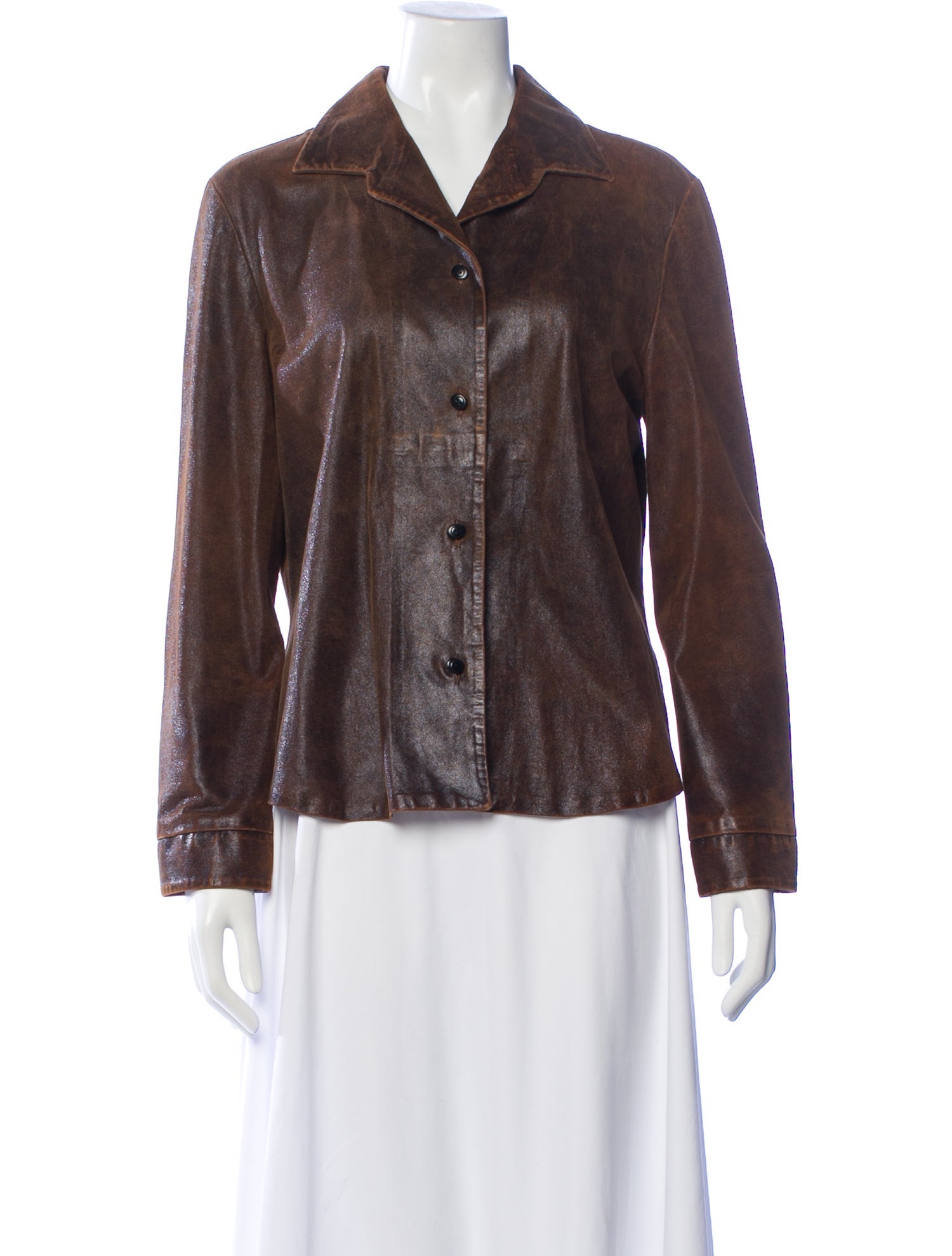Peter Cohen Leather Long Sleeve Top