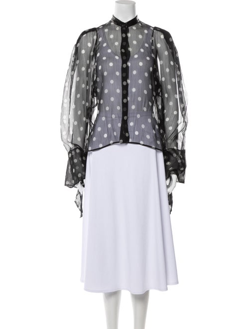 Petar Petrov Silk Polka Dot Print Blouse