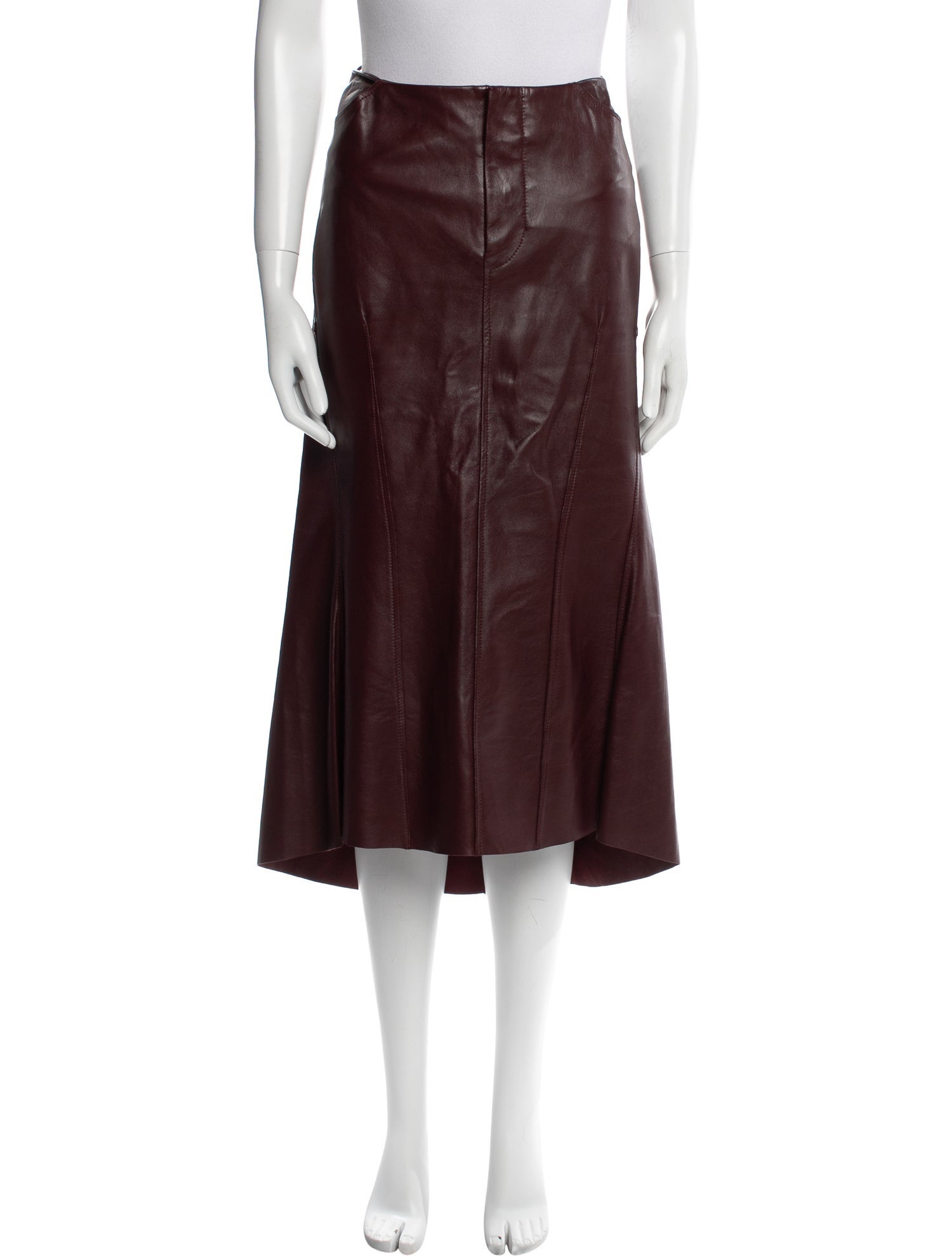 Petar Petrov Leather Midi Length Skirt