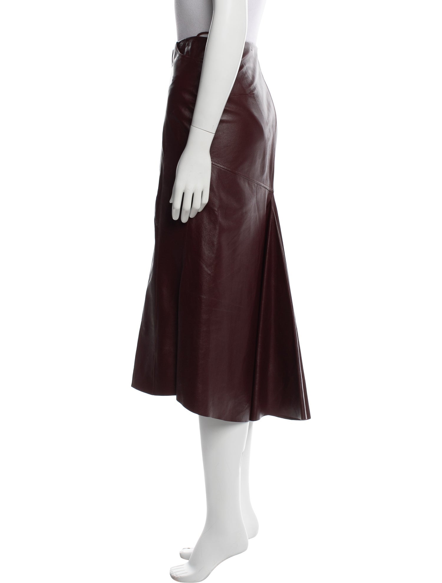 Petar Petrov Leather Midi Length Skirt