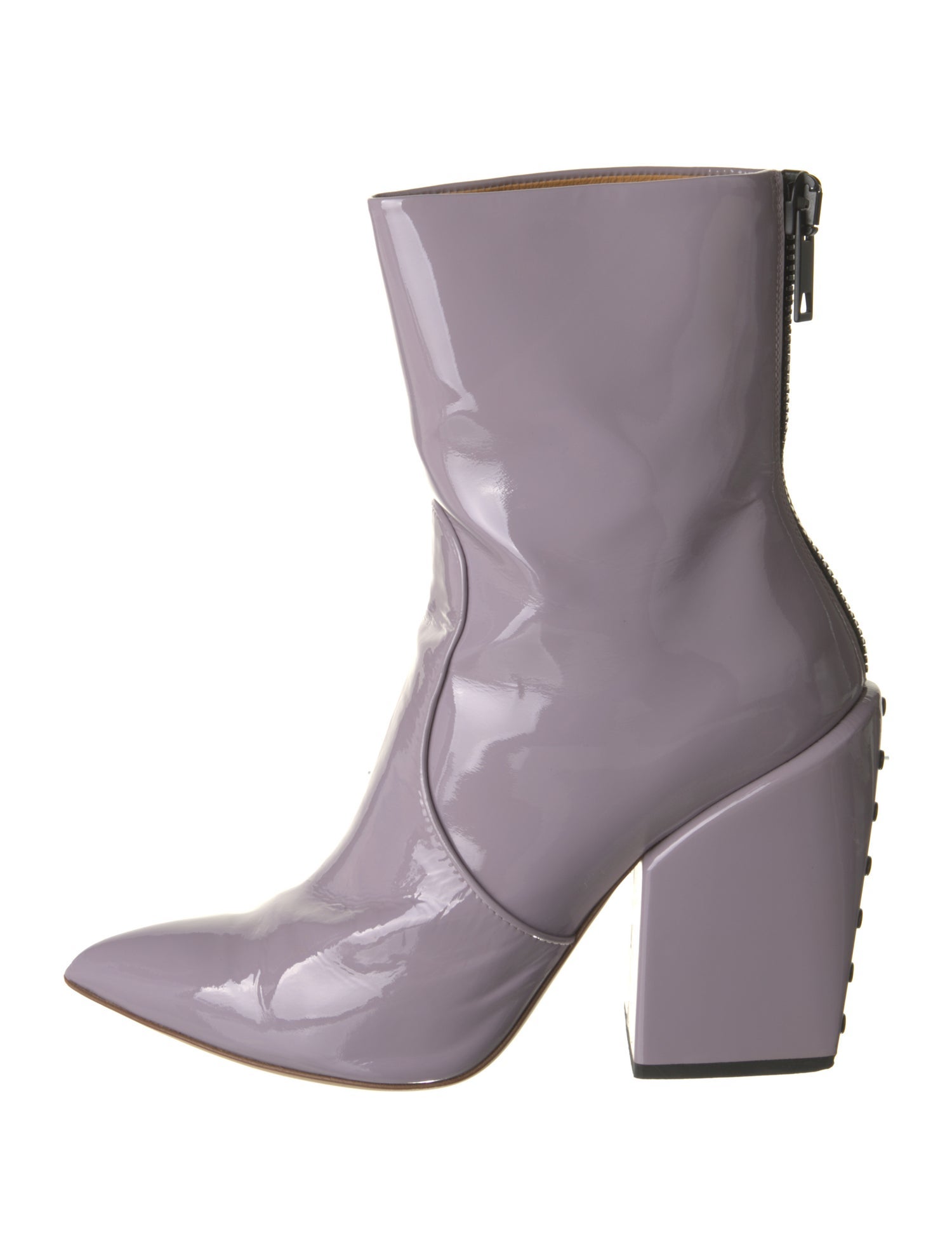 Petar Petrov Patent Leather Studded Accents Boots