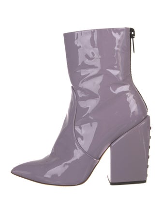 Petar Petrov Patent Leather Studded Accents Boots