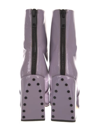 Petar Petrov Patent Leather Studded Accents Boots