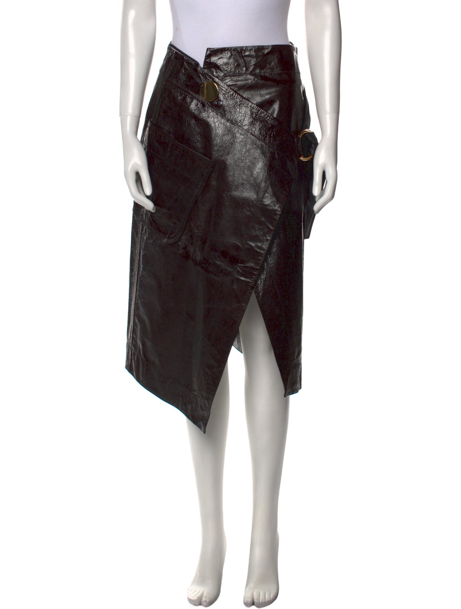 Petar Petrov Leather Midi Length Skirt