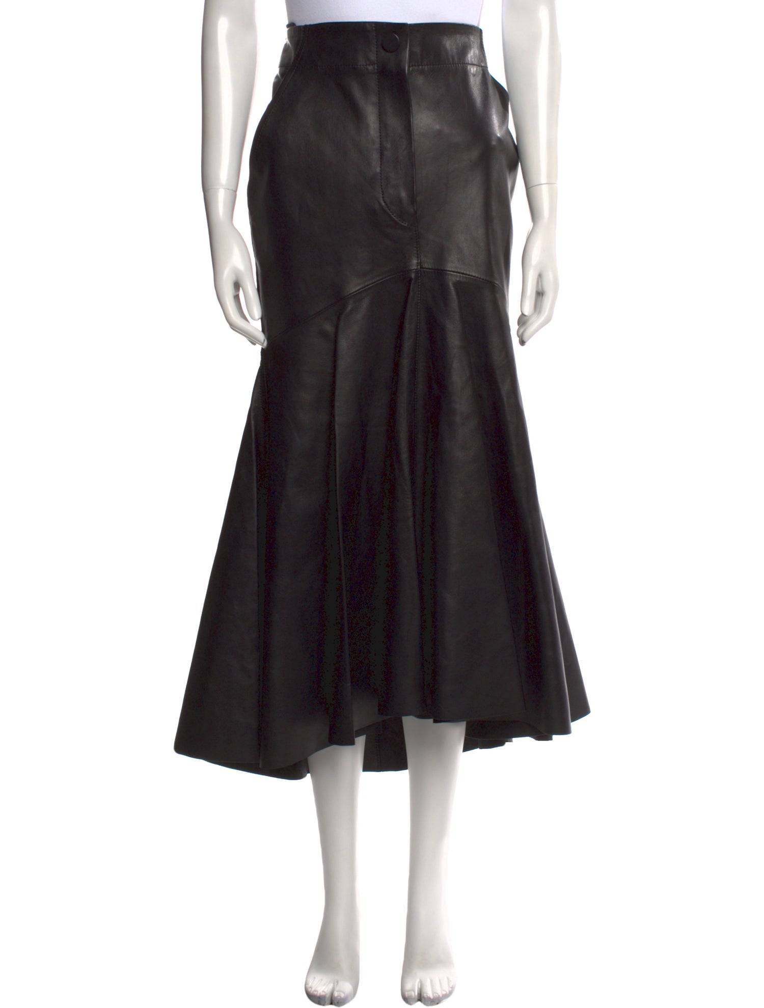 Petar Petrov Leather Midi Length Skirt