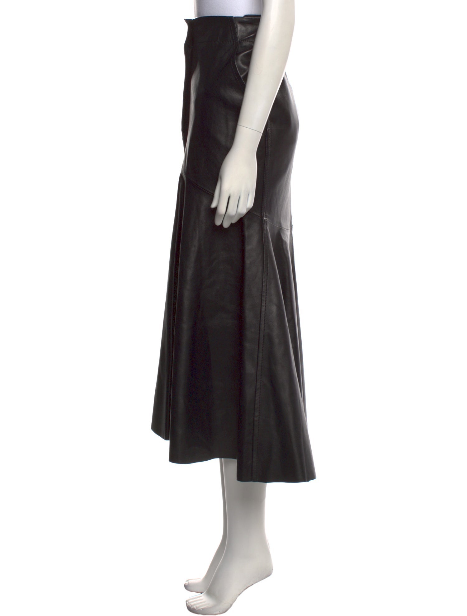 Petar Petrov Leather Midi Length Skirt