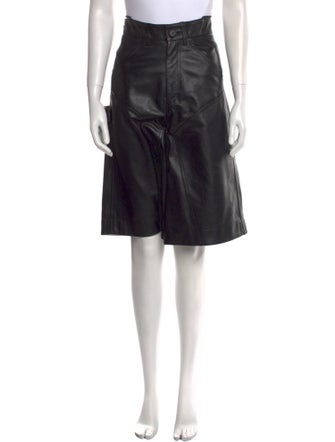 Petar Petrov Leather Knee-Length Shorts