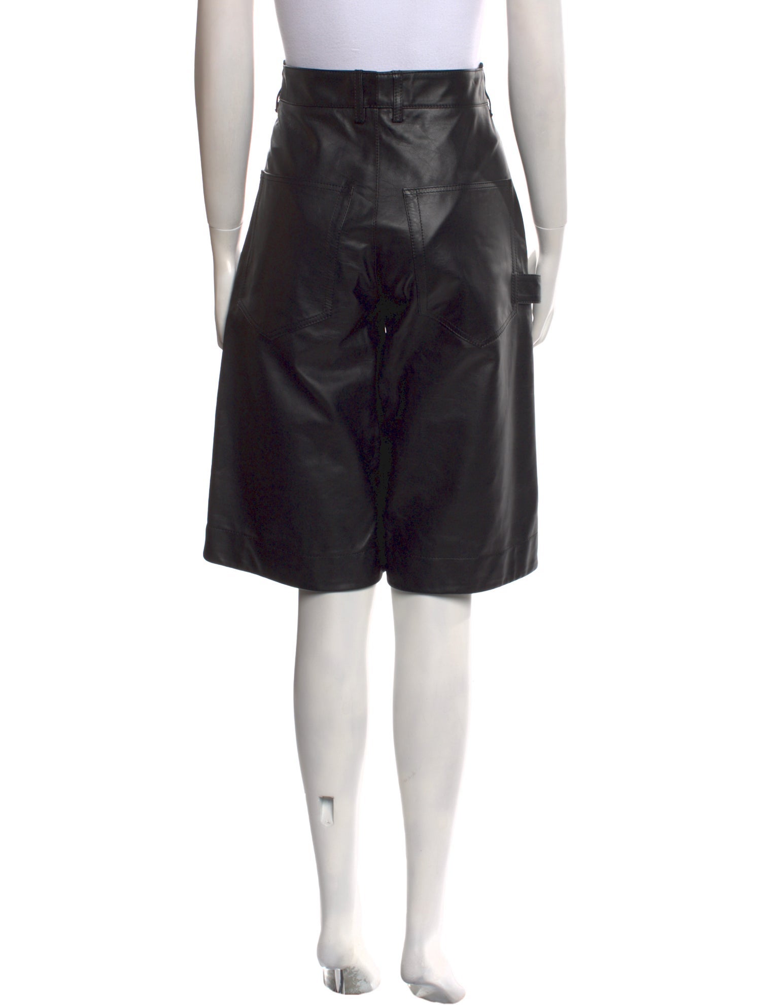 Petar Petrov Leather Knee-Length Shorts