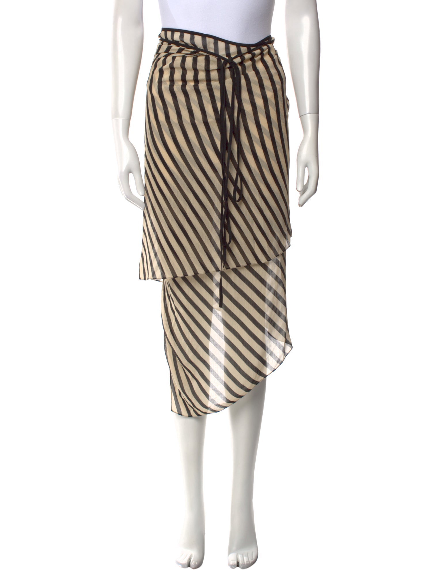 Petar Petrov Striped Midi Length Skirt w/ Tags