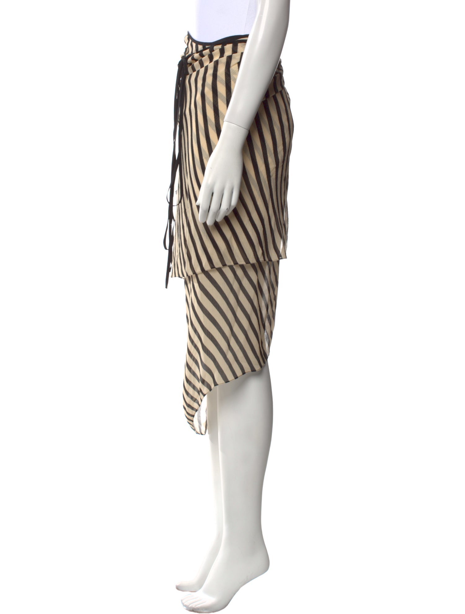 Petar Petrov Striped Midi Length Skirt w/ Tags