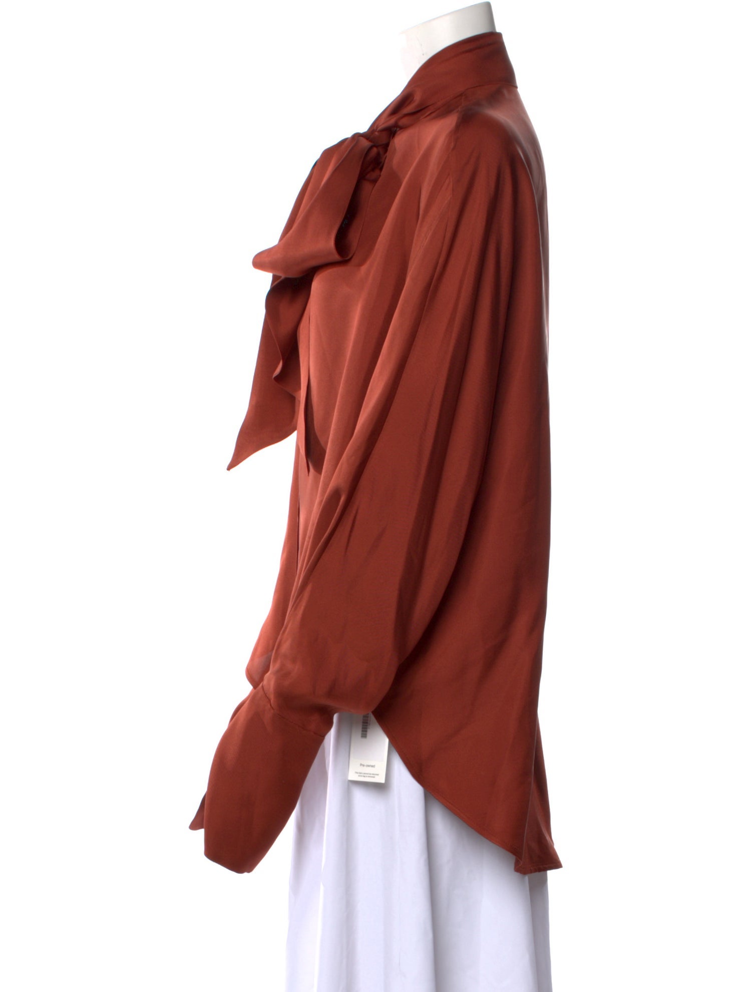 Petar Petrov Silk Tie Neck Button-Up Top