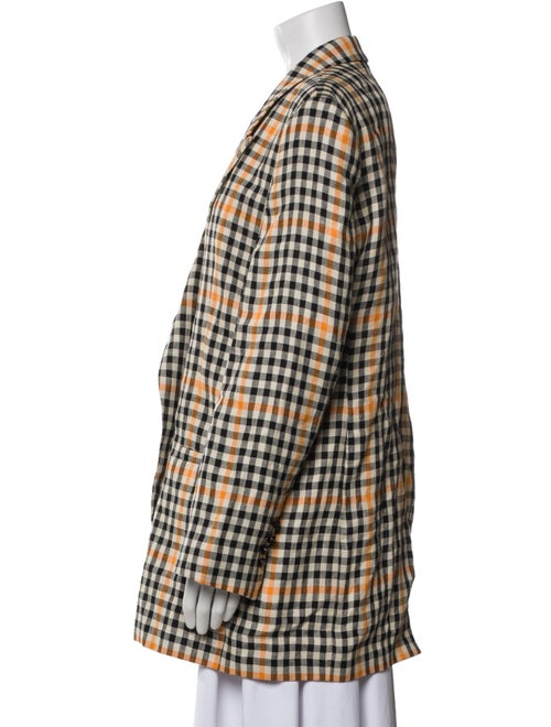 Petar Petrov Linen Plaid Print Blazer