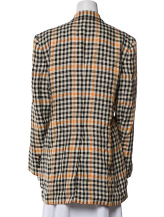 Petar Petrov Linen Plaid Print Blazer