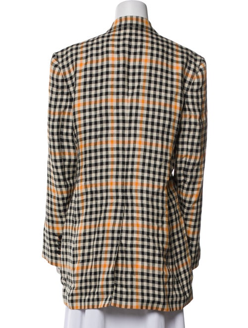 Petar Petrov Linen Plaid Print Blazer