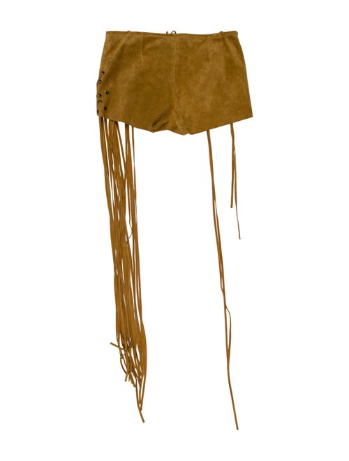 Petar Petrov Calf Leather Mini Shorts