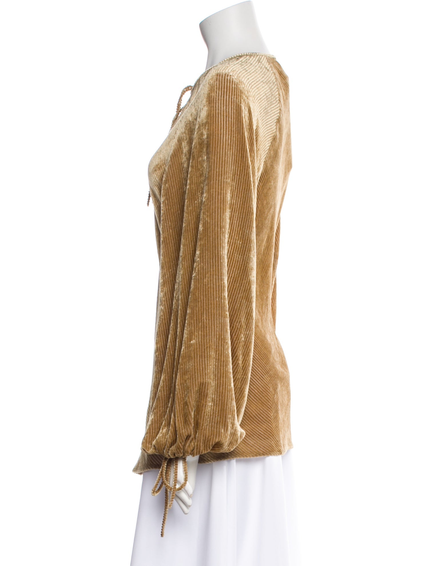 Petar Petrov Velvet Tie Neck Blouse w/ Tags