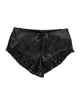 Petar Petrov Leather Mini Shorts