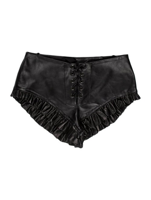 Petar Petrov Leather Mini Shorts