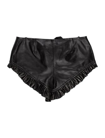 Petar Petrov Leather Mini Shorts