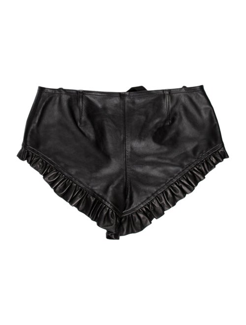 Petar Petrov Leather Mini Shorts