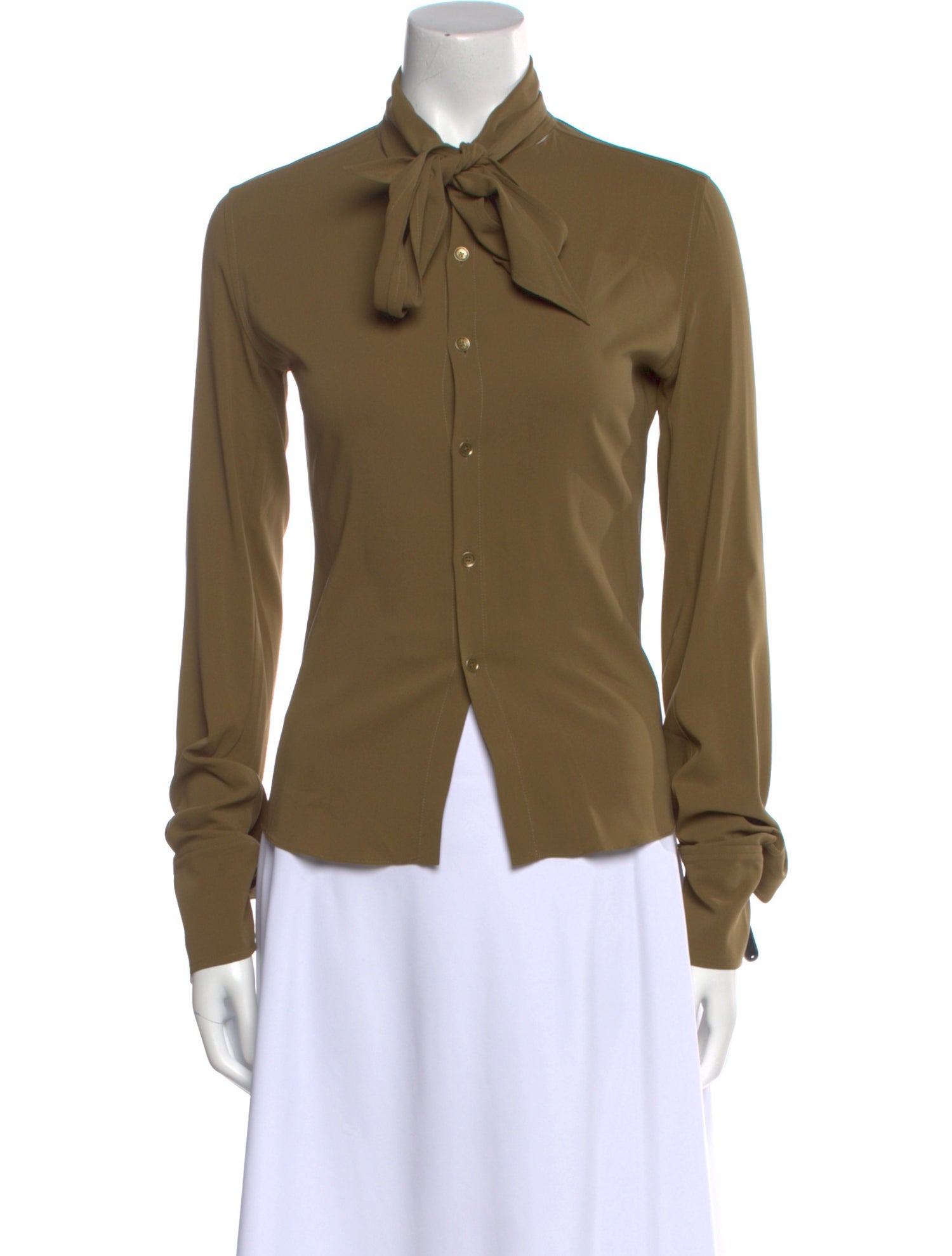 Petar Petrov Silk Long Sleeve Button-Up Top w/ Tags